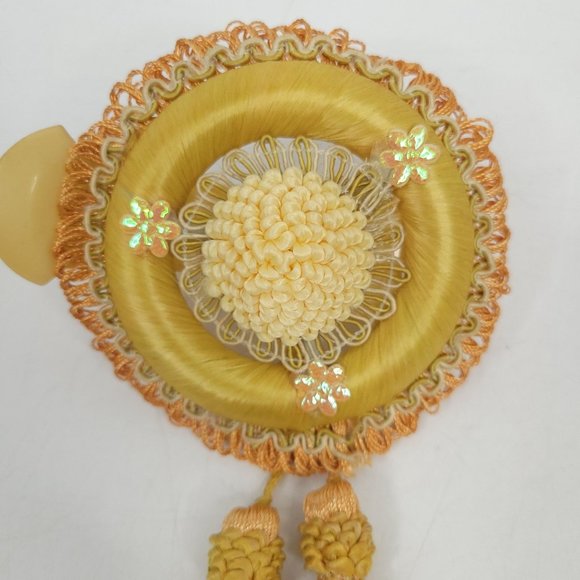 5 Vintage Curtain Drapery Tie Back Clips Tassel Medallion Hollywood Regency MCM - Picture 3 of 8